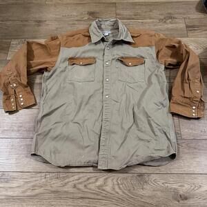Vintage Y2K Carhartt Western Workwear Snap Shirt Distressed